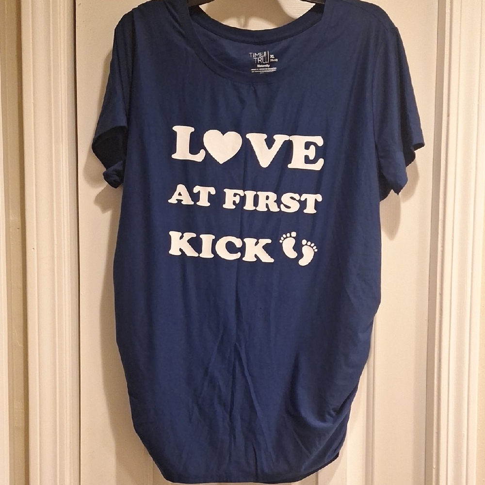 Blue Graphic Tee with White Print
